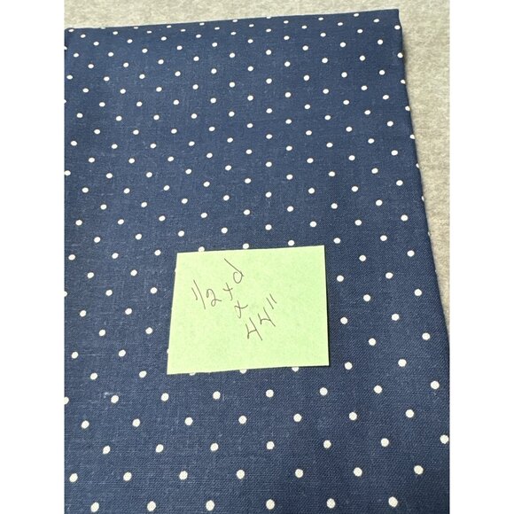 Blue & White Polka Dot Fabric 1/2 yard x 44" Sewing Quilting - Picture 3 of 4